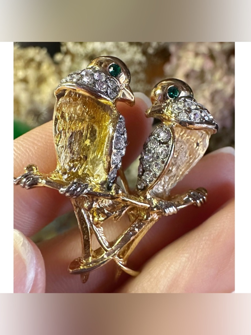 Vintage Couple Bird Brooch